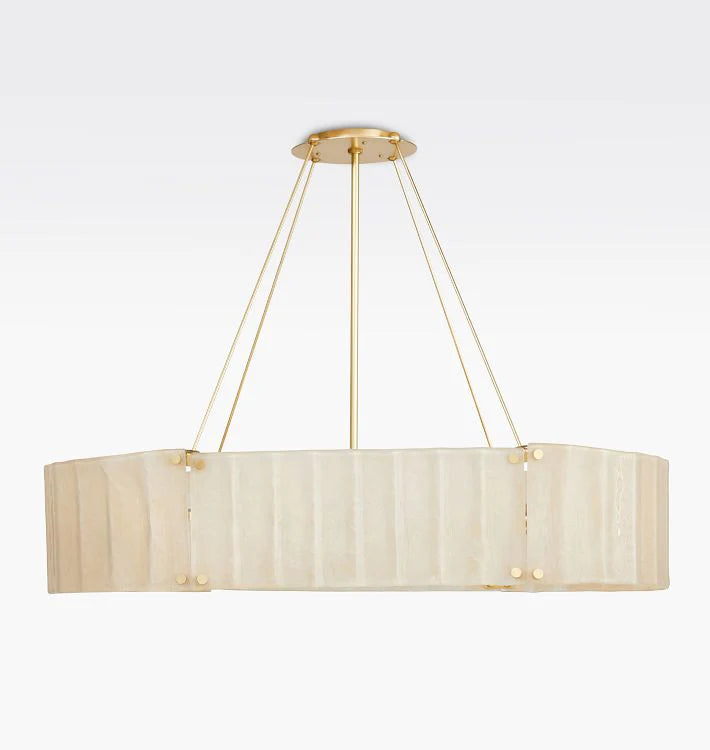 Willamette Glass Linear Chandelier 48''-Brass-Champagne-Blushlighting
