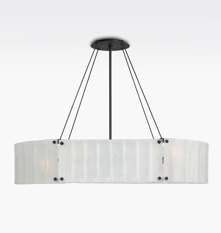 Willamette Glass Linear Chandelier 48''-Bronze-Pearl White-Blushlighting