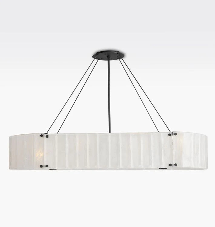 Willamette Glass Linear Chandelier 60''-Bronze-White-Blushlighting