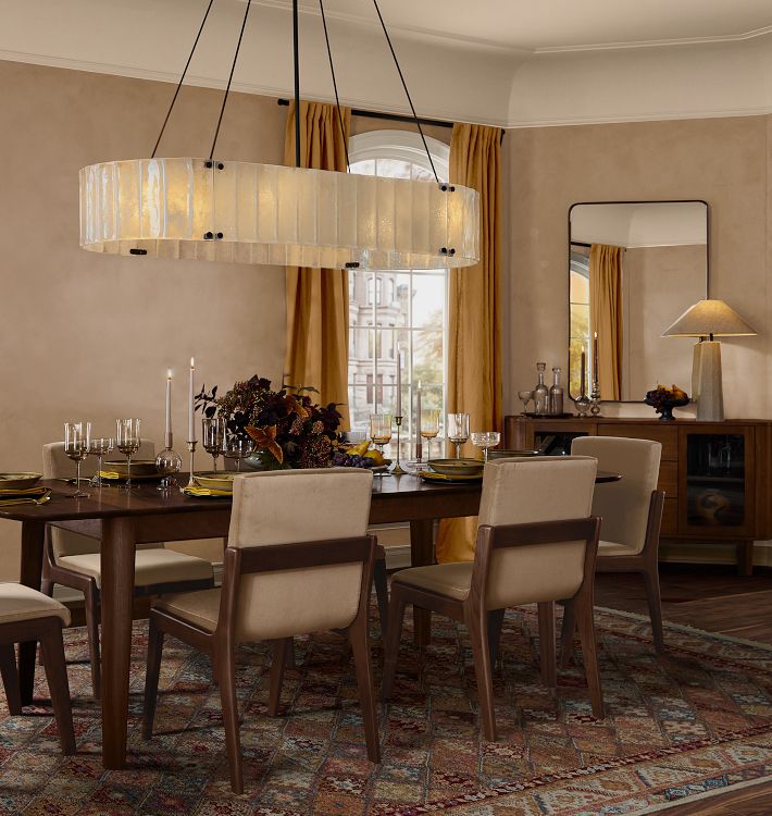 Willamette Glass Linear Chandelier 60''-Blushlighting