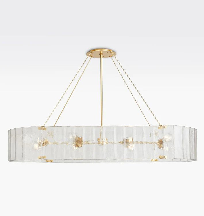Willamette Glass Linear Chandelier 60''-Brass-Clear-Blushlighting