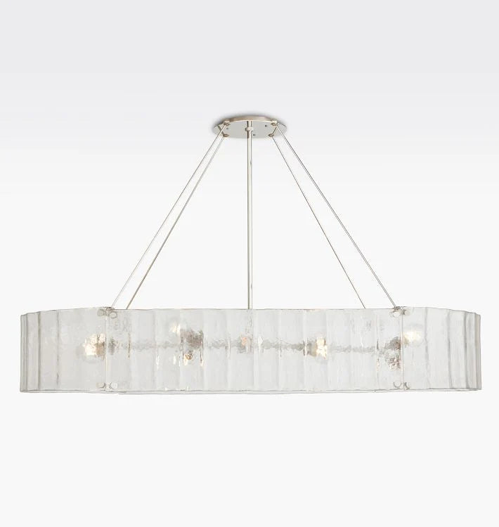 Willamette Glass Linear Chandelier 60''-Nickel-Clear-Blushlighting
