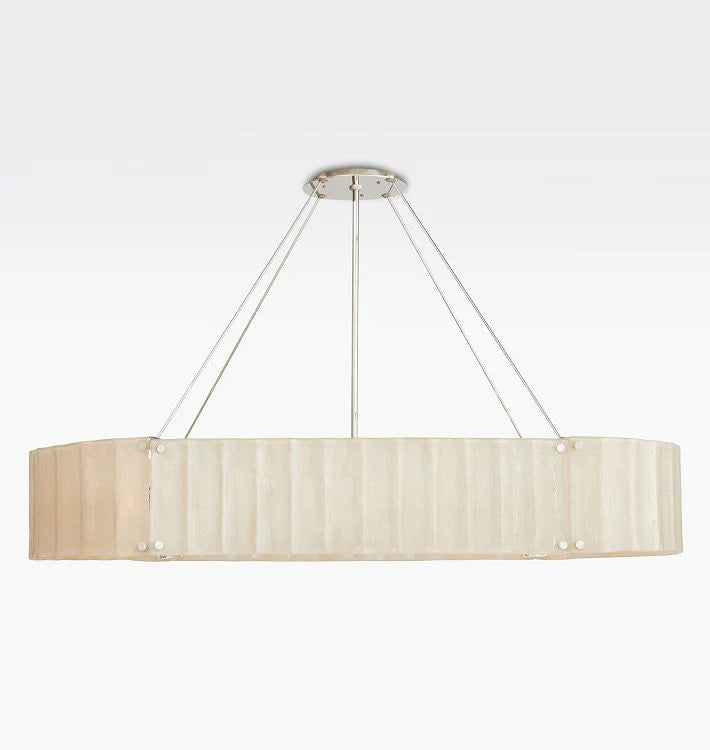 Willamette Glass Linear Chandelier 60''-Nickel-Champagne-Blushlighting