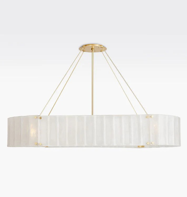 Willamette Glass Linear Chandelier 60''-Brass-White-Blushlighting