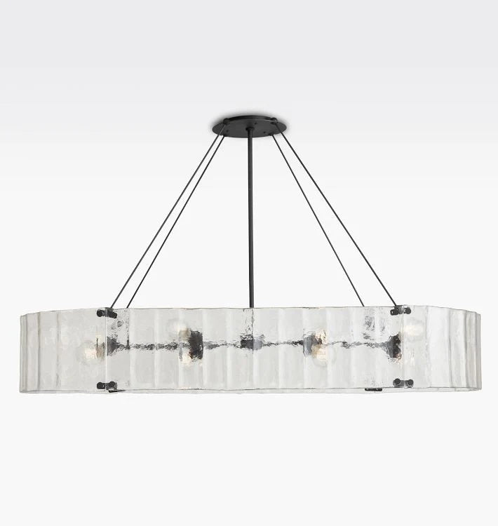 Willamette Glass Linear Chandelier 60''-Bronze-Clear-Blushlighting