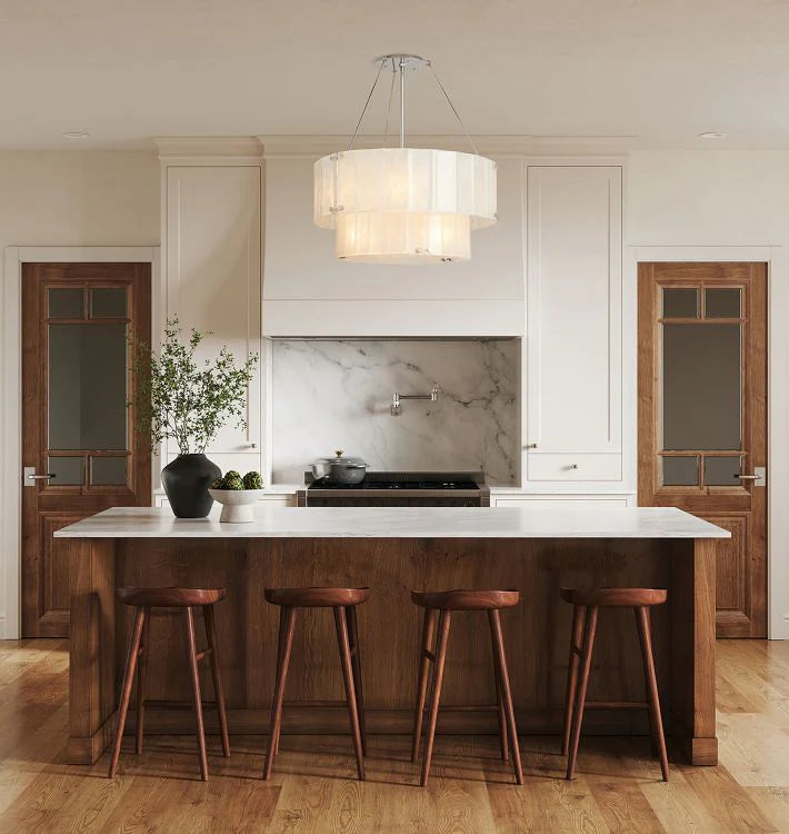 Willamette Glass Round Chandelier 2-Tier 32''-Blushlighting