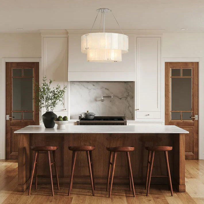 Willamette Glass Round Chandelier 2-Tier 32''-Blushlighting