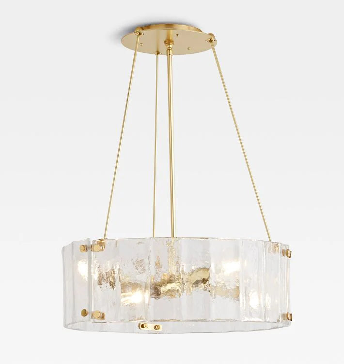 Willamette Glass Round Chandelier 24"-Brass-Clear-Blushlighting