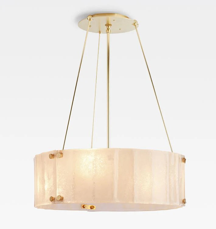 Willamette Glass Round Chandelier 24"-Brass-Champagne-Blushlighting