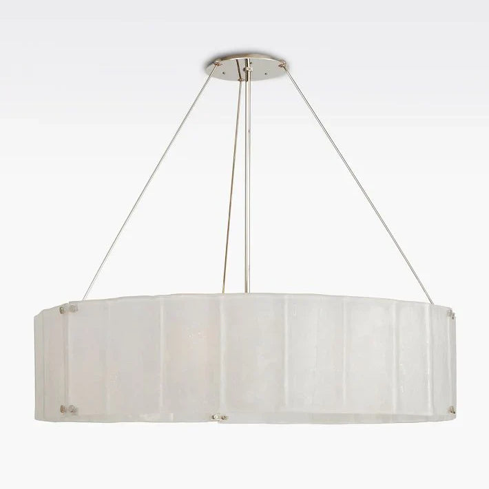 Willamette Glass Round Chandelier 48''-Nickel-White-Blushlighting
