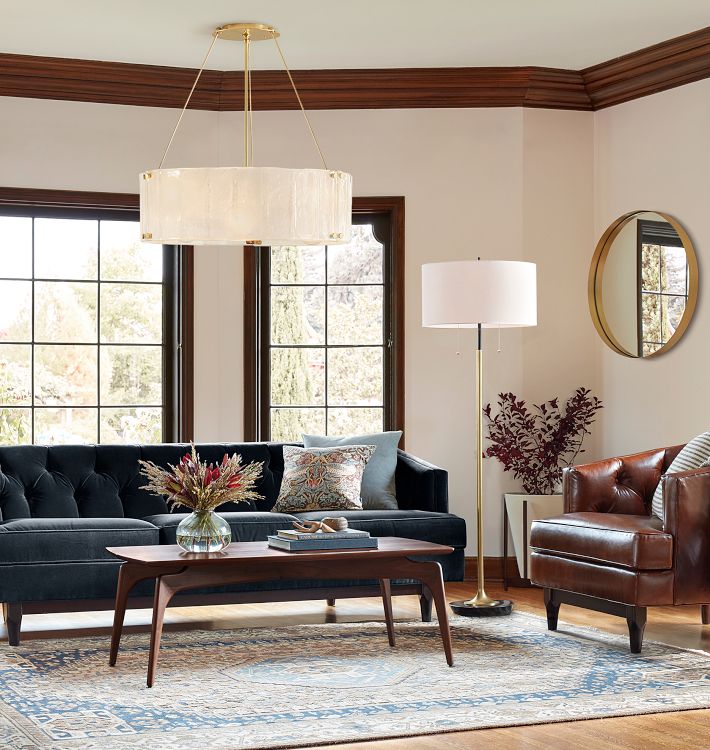 Willamette Glass Round Chandelier 48''-Brass-White-Blushlighting