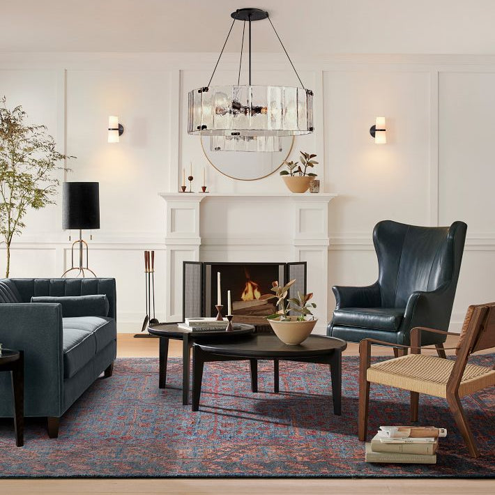 Willamette Glass Round Chandelier 48''-Bronze-Clear-Blushlighting