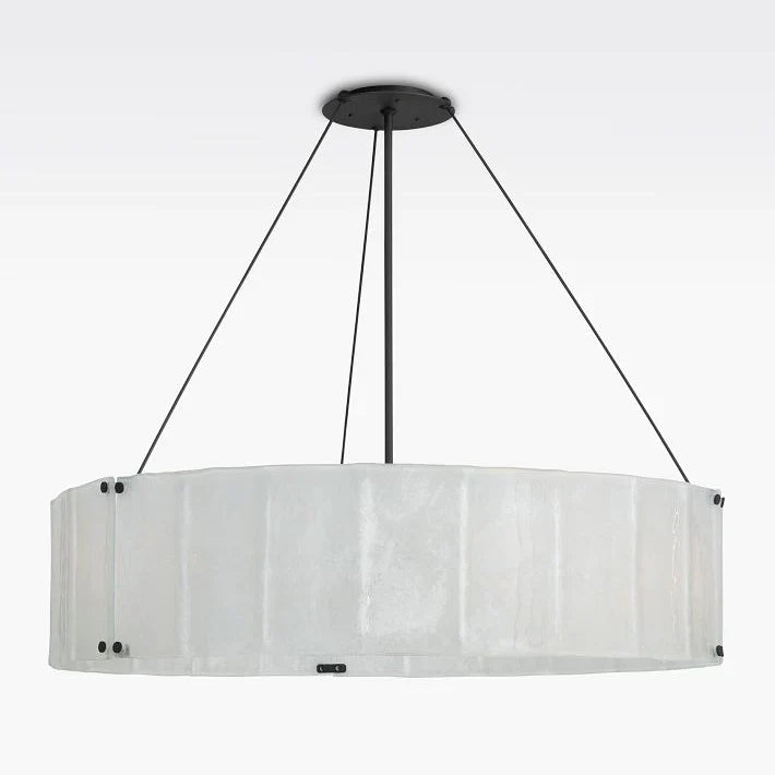 Willamette Glass Round Chandelier 48''-Bronze-Pearl White-Blushlighting