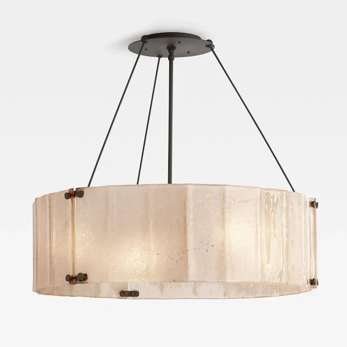 Willamette Glass Round Chandelier 48''-Bronze-Champagne-Blushlighting