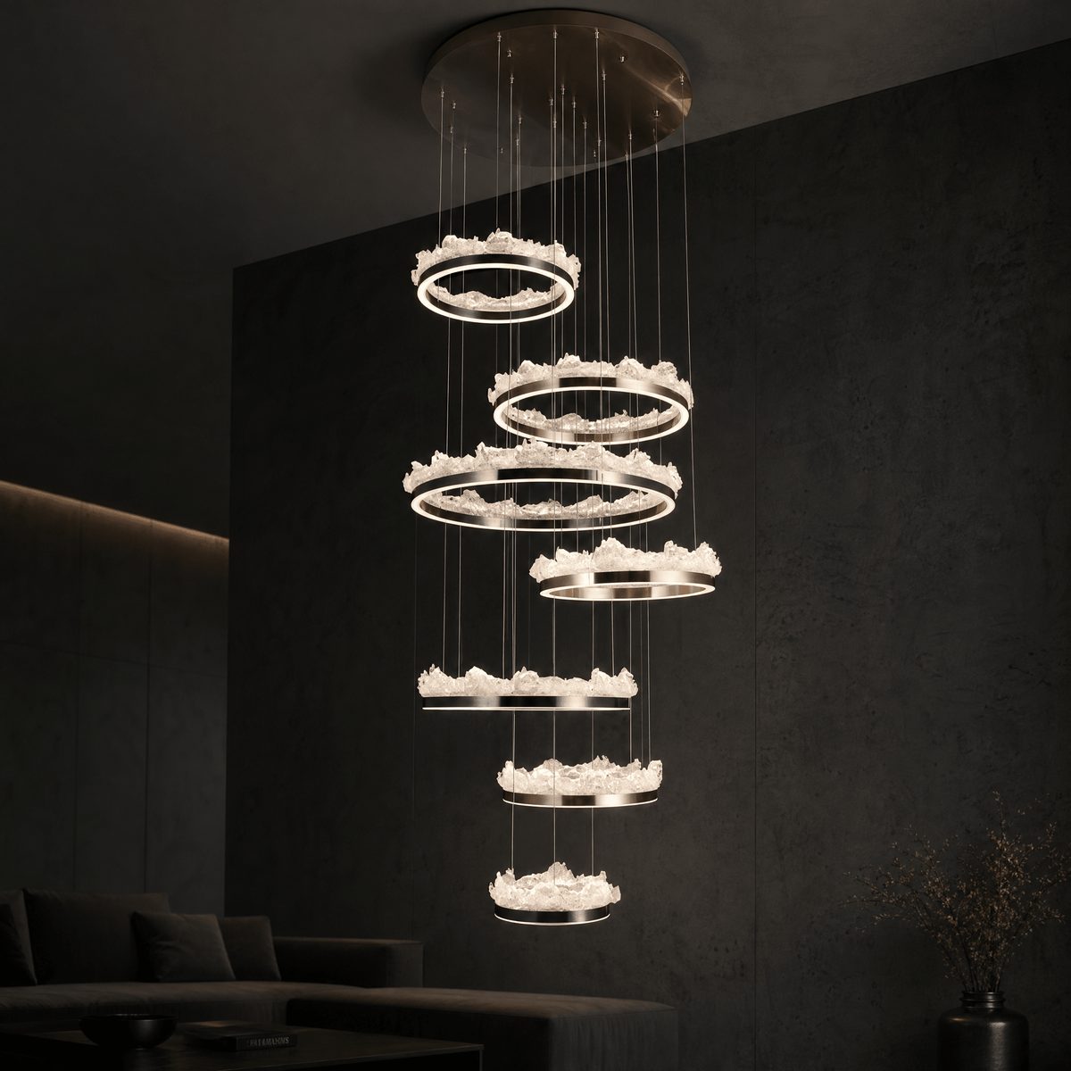 Wind & Wave Modern Sculptural Ring Chandelier - Blushlighting