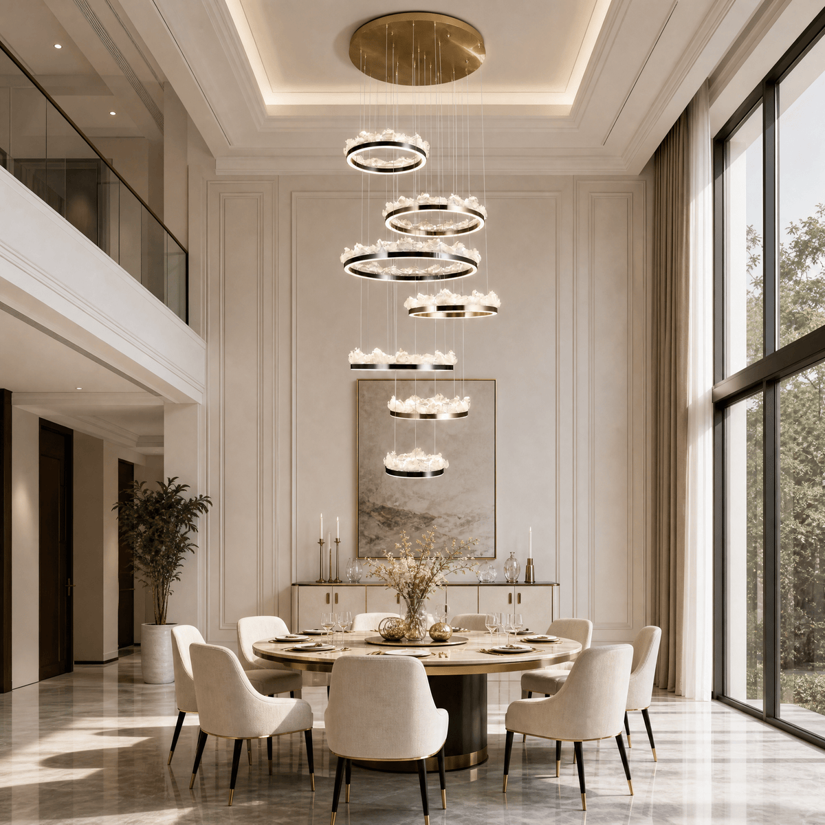 Wind & Wave Modern Sculptural Ring Chandelier - Blushlighting