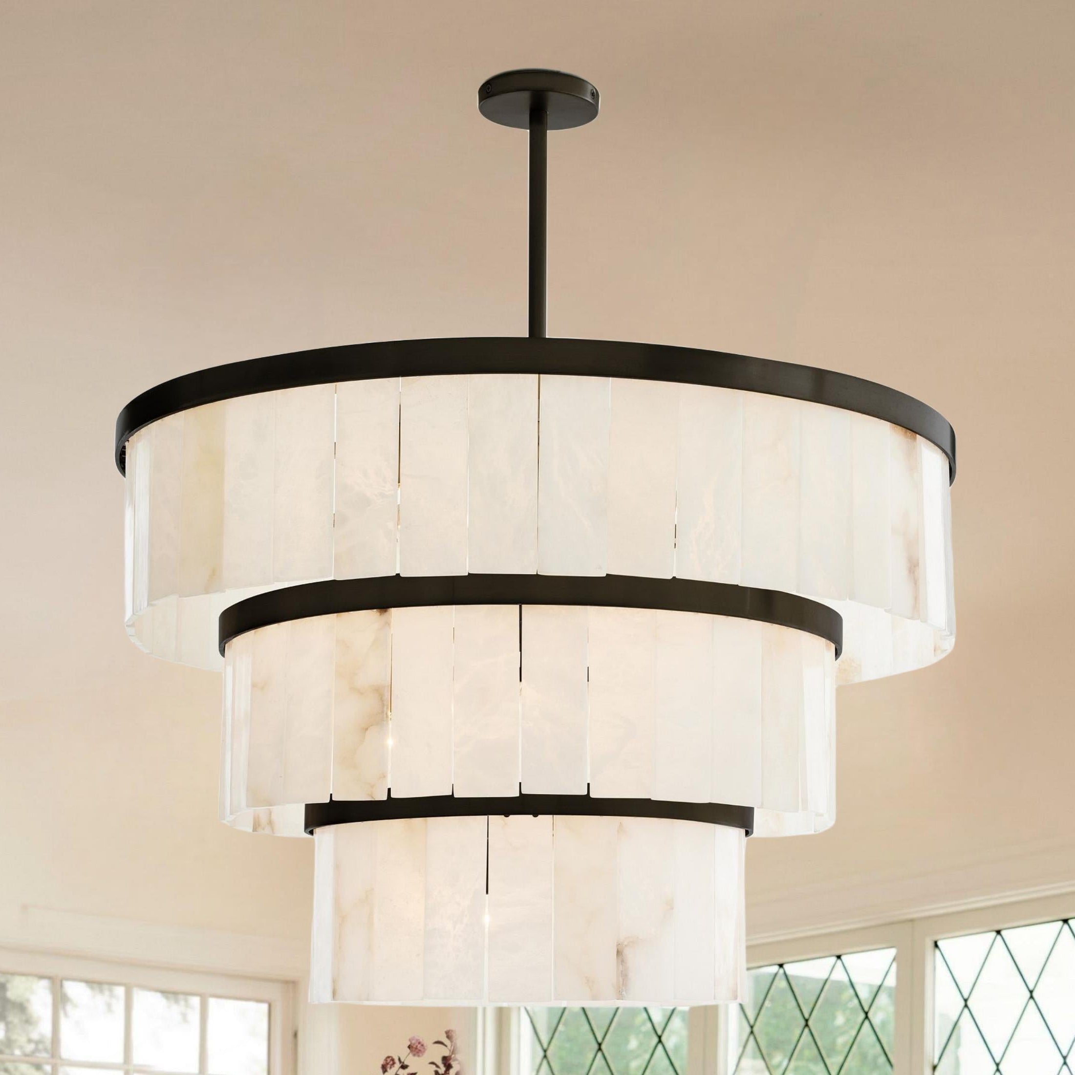 Windham Alabaster 3 Tier Chandelier-chandelier-Blushlighting