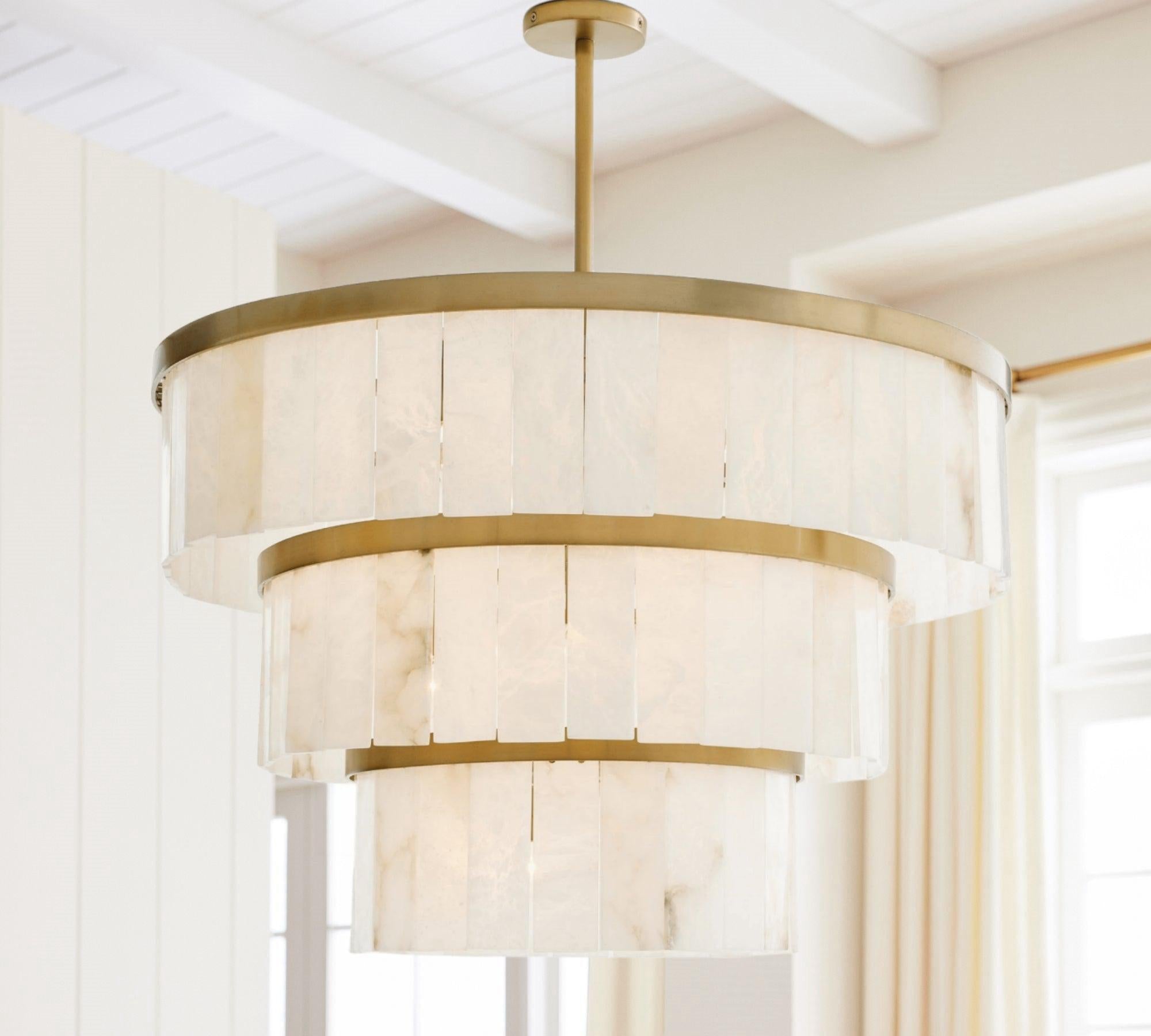 Windham Alabaster 3 Tier Chandelier-chandelier-Blushlighting