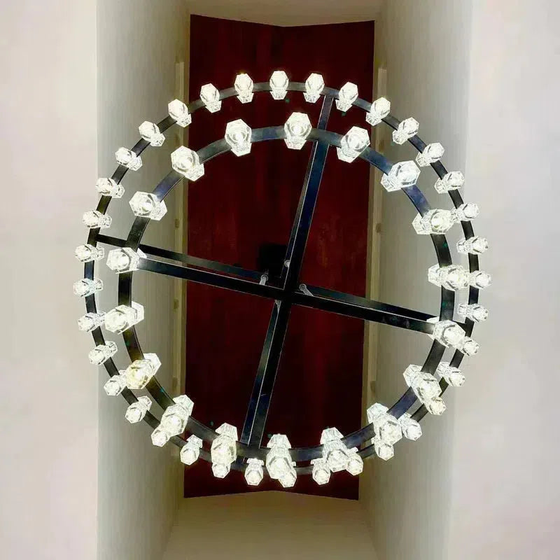 Arcachen Crystal 2-Tier Round Chandelier 60"