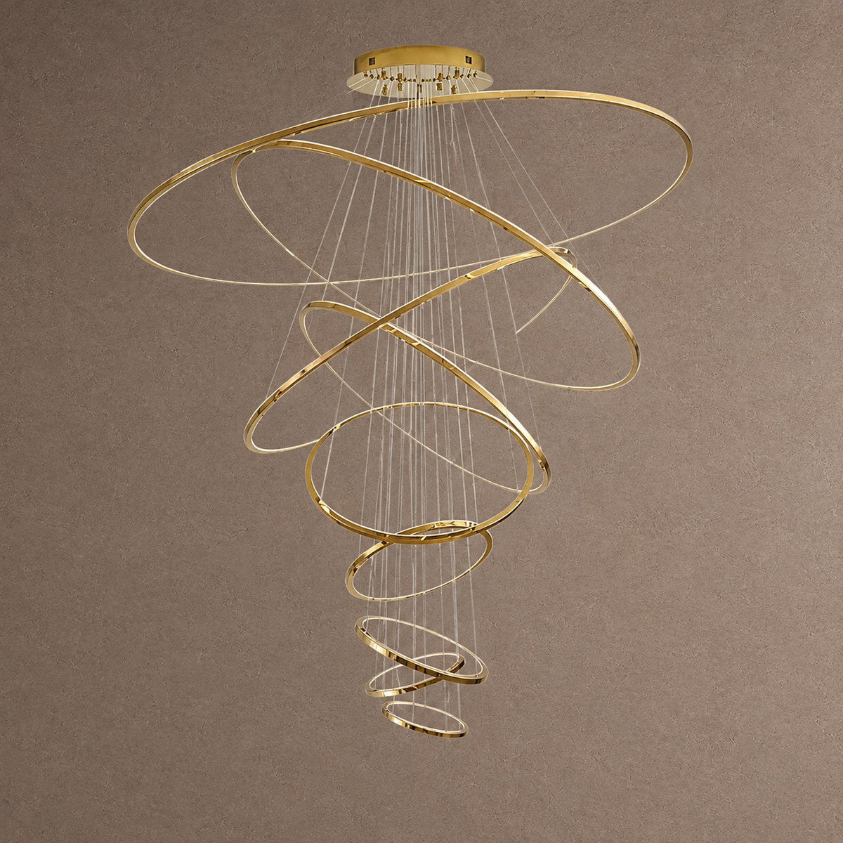 WOMO Spiral Chandelier - 4 RingsGoldenWarm White & No dimmableBlushlighting
