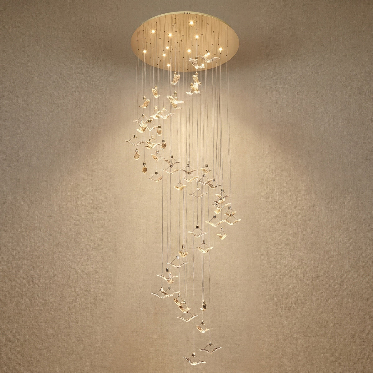 Blush Series Grand Cascading Glass Pendant Light Style A - 47" (Dia 1200mm)