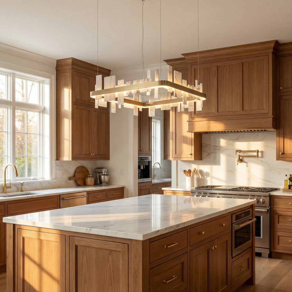 Blush Series Natural Stone Pendant Light 31" - scene-2