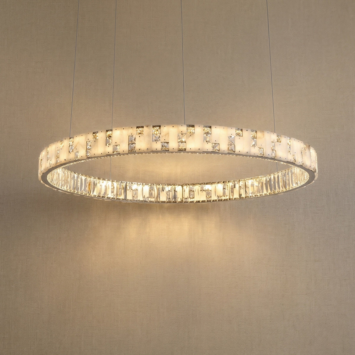 Blush Series Oval Crystal Pendant Light 52" - 23" (Dia 575mm)