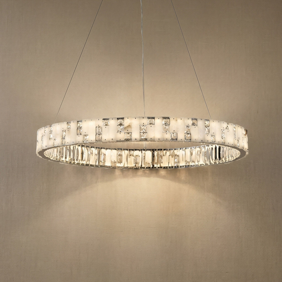 Blush Series Oval Crystal Pendant Light 52" - 30" (Dia 758mm)
