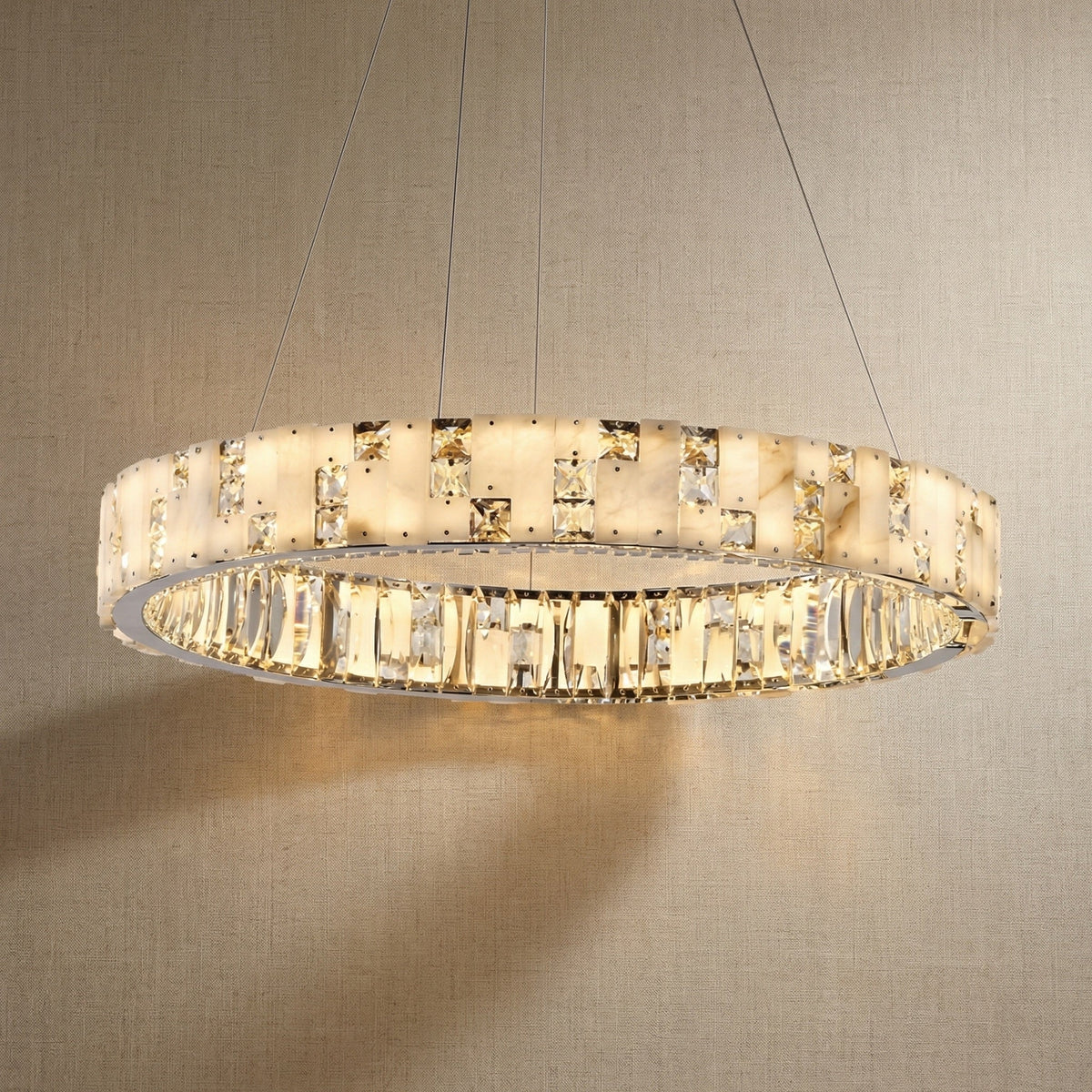 Blush Series Oval Crystal Pendant Light 52" - 37" (Dia 950mm)