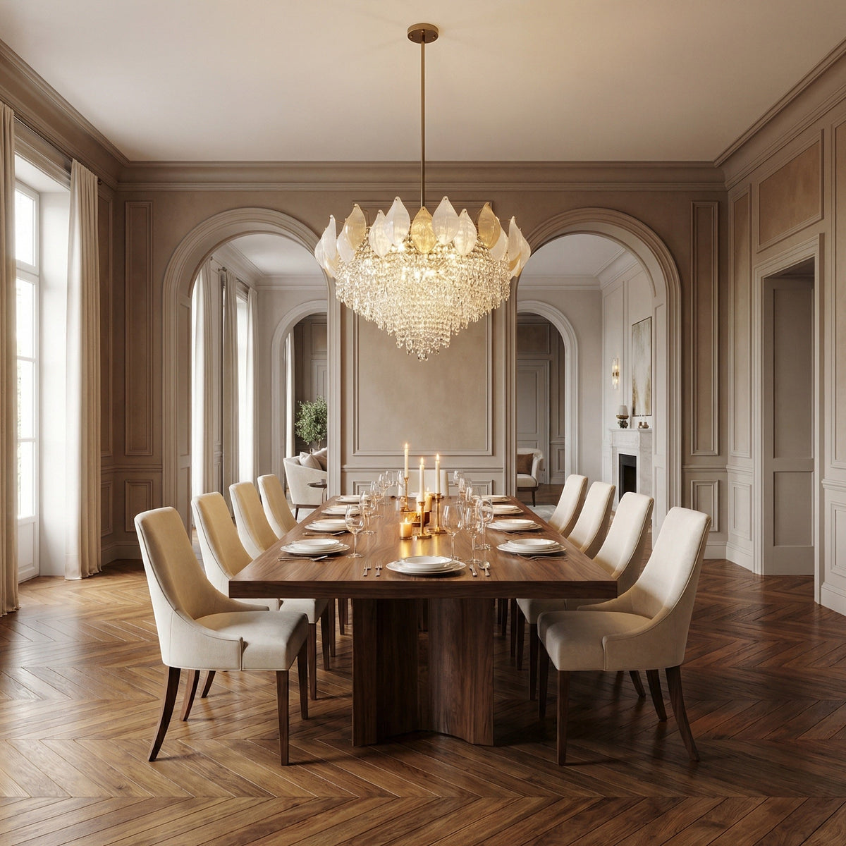 Yiosi Series Oval Glass Pendant Light 39" Style E - scene-2