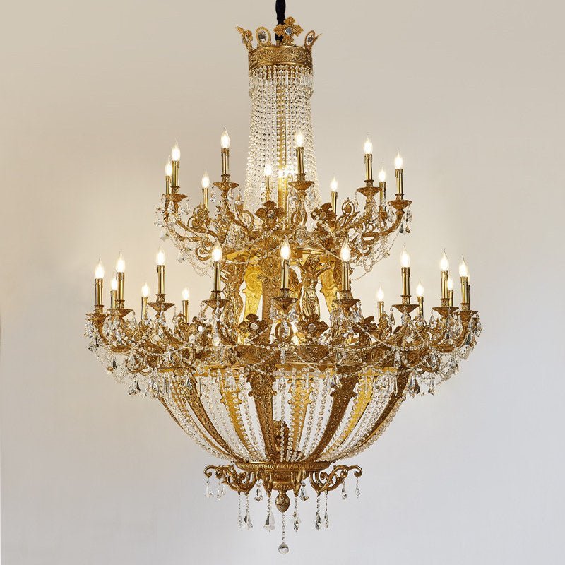 Zaira Opulent Chandelier - ∅ 62.2″ x H 82.7″Brass & ClearBlushlighting