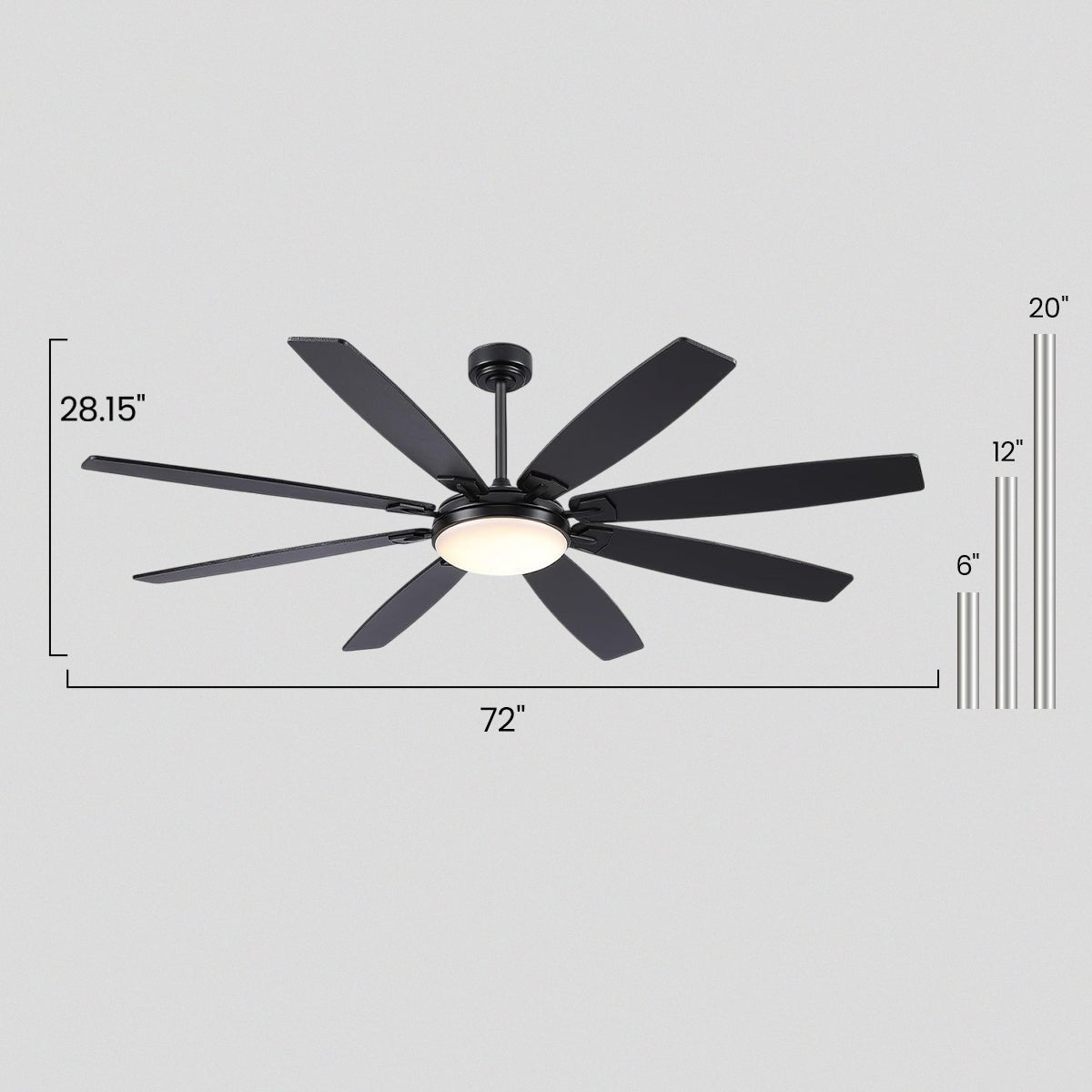 Zephyra Ceiling Fans with Lights 72" - Blushlighting