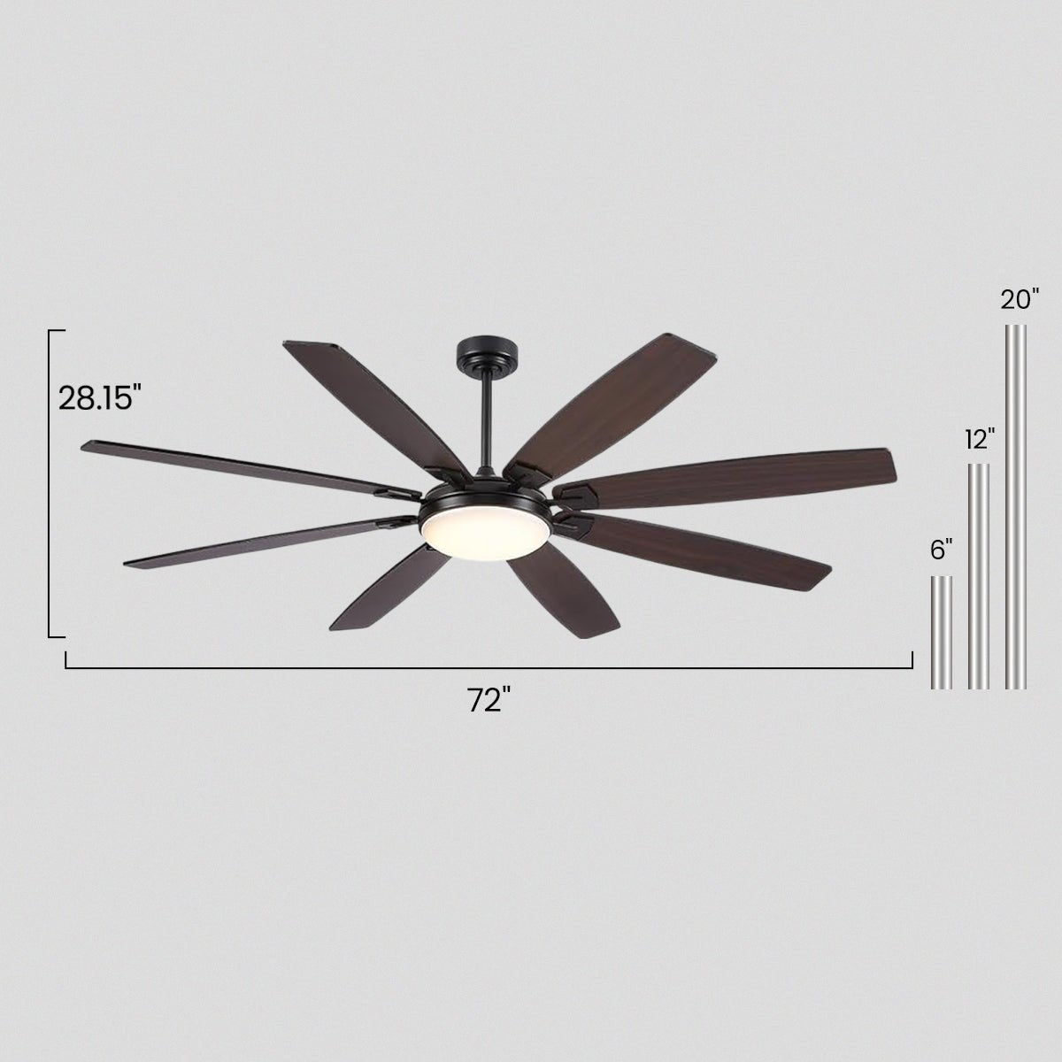 Zephyra Ceiling Fans with Lights 72" - Blushlighting