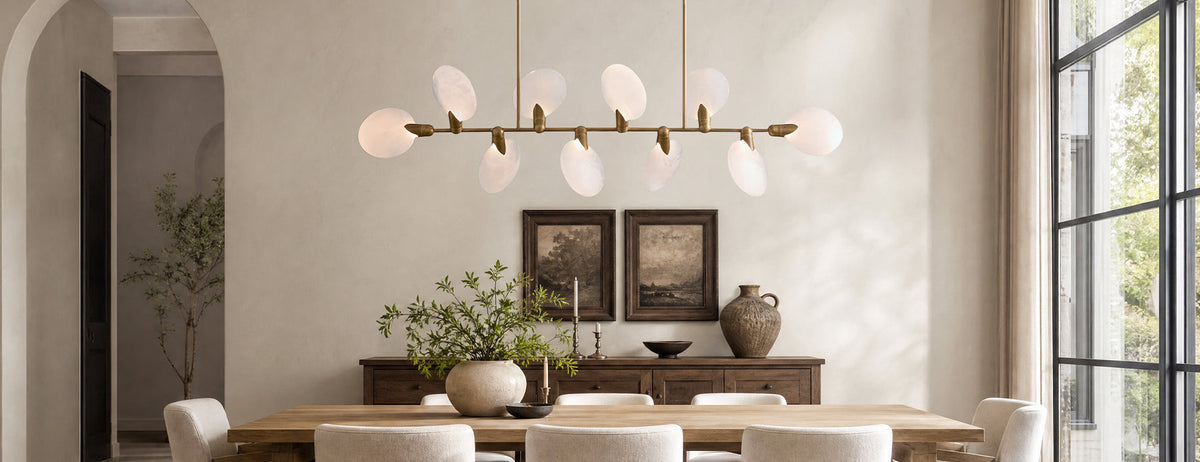The Dining Room Chandelier Guide: Sizing, Height, and Light by Table Shape