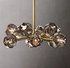 Boule De Cristal Smoke Glass Ball Modern Round Chandelier Light 24"