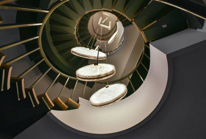 Soho Real Alabaster Disc Pendant Light, Pendant Lamp For Hallway, Staircase Pendant Light KevinstudiBUives   