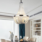 Blushlighting® Silver Chain Chandelier Creative Round Design Loft Chandelier