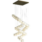Olive Alabaster Cubic Round Pendant For Dining Table, Staircase Chandeliers Kevin Studio Inc   