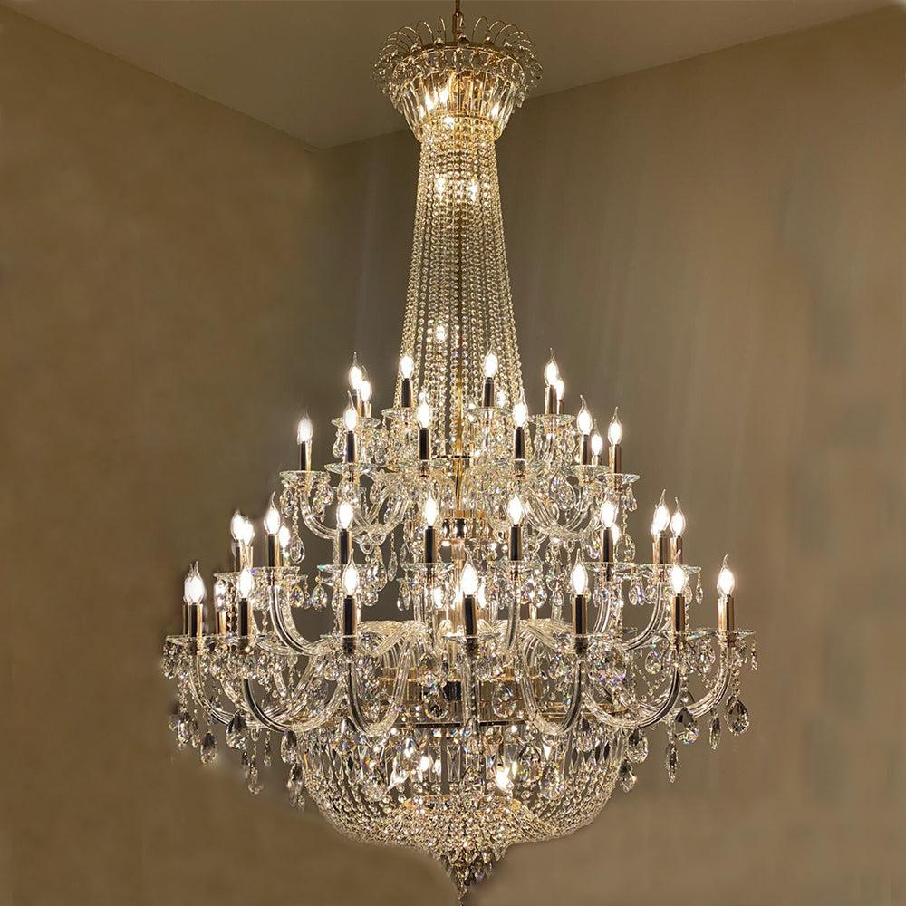 Extra Large European-style Multi-layers Candle Luxury Crystal Chandelier GBUd Art Foyer/Staircase Decorative Light Fixture