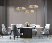 Ambrosi Round Brass Crystal Ring Chandelier