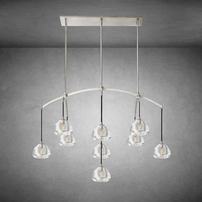 Hemispheae Modern Glass Linear Chandelier 54'' 72''