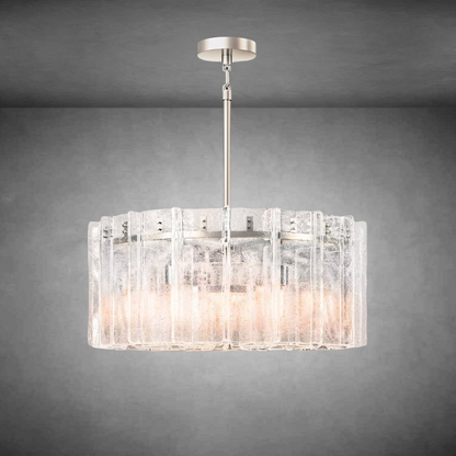 Lattace Clear Glass Round Chandelier 36''48"