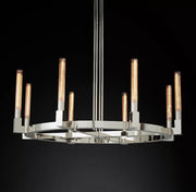 Cannele Linear Candlestick Round Chandelier Light 48"