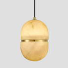 Alabaster Oval Pendant 5.9" D 7.1" D
