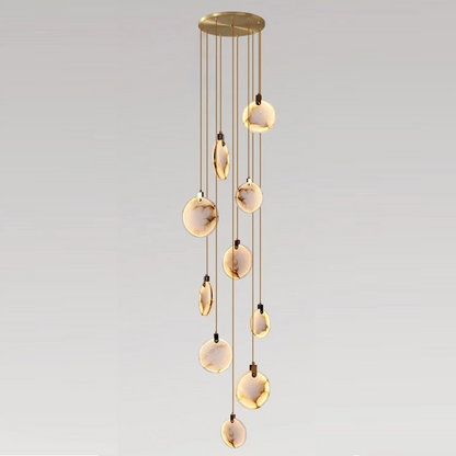 Alabaster Long Staircase Chandelier 5 styles