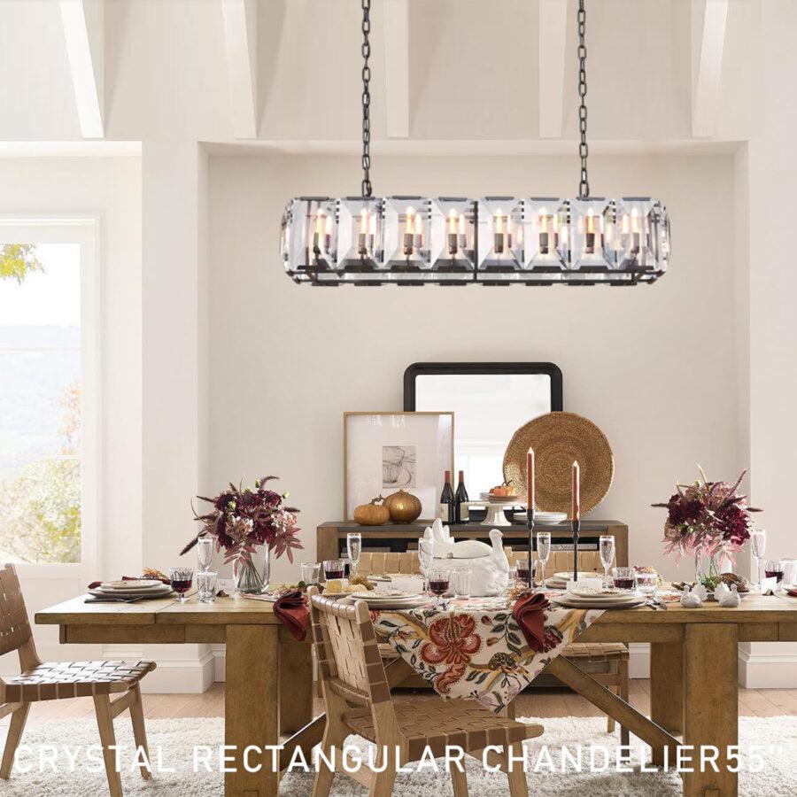 Harlew Crystal Rectangular Chandelier42''54''62''74"