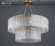 Blushlighting® Double frosted glass suspension luminaire modern Round chandelier