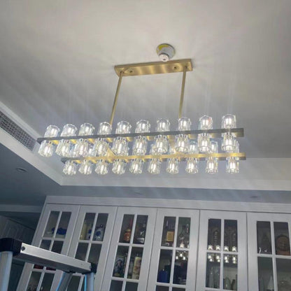 Arcachen Crystal Rectangular Chandelier 54"
