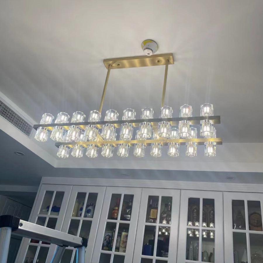 Arcachen Crystal Rectangular Chandelier 54"