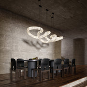 Blus Lighting Scarlett Designer Alabaster Pendant Light, Modern Luxury Inspired Lamp